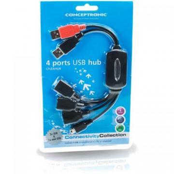 HUB USB 2.0 extern, flexibil, 3*USB M + 1*miniUSB T, Conceptronic - Pret | Preturi HUB USB 2.0 extern, flexibil, 3*USB M + 1*miniUSB T, Conceptronic