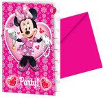 Set de 6 invitatii de petrecere copii MINNIE MOUSE - Pret | Preturi Set de 6 invitatii de petrecere copii MINNIE MOUSE