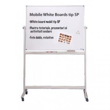 Tabla scolara alba magnetica - whiteboard pe stand mobil rotativ 360* tip SP, Economic, 120 x 180 cm, MAGNETOPLAN, Germania - Pret | Preturi Tabla scolara alba magnetica - whiteboard pe stand mobil rotativ 360* tip SP, Economic, 120 x 180 cm, MAGNETOPLAN, Germania