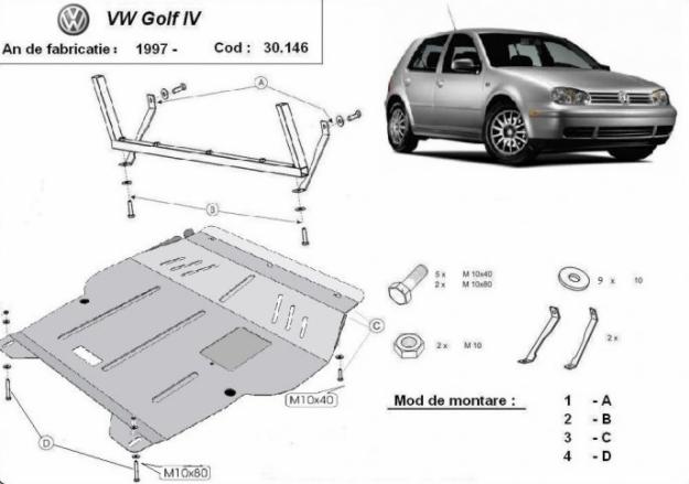 Vand Scut motor metalic VW Golf 4 1998 - 2004 - Pret | Preturi Vand Scut motor metalic VW Golf 4 1998 - 2004