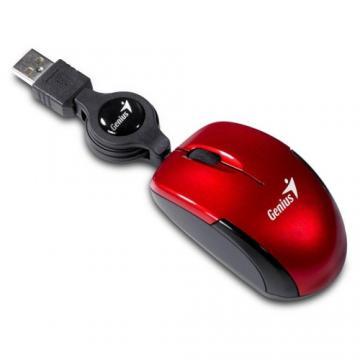 Mouse Genius Micro Traveler Ruby, NoteBook, 1200 DPI, cablu retractabil, 74mm lungime, USB - Pret | Preturi Mouse Genius Micro Traveler Ruby, NoteBook, 1200 DPI, cablu retractabil, 74mm lungime, USB