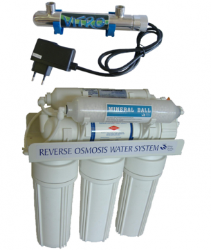 Purificator apa cu osmoza inversa in 6 trepte BlueClear RO80MUV cu sterilizator UV - Pret | Preturi Purificator apa cu osmoza inversa in 6 trepte BlueClear RO80MUV cu sterilizator UV