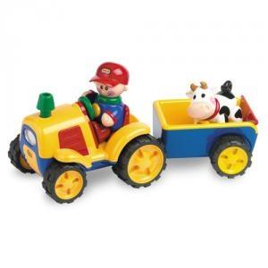 Tractor electronic cu remorca si vacuta First Friends - Pret | Preturi Tractor electronic cu remorca si vacuta First Friends