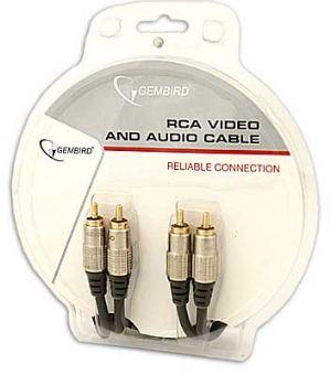 Cablu 2 x RCA T/T, 1.8m, retail, Gembird (CCAP-202-6) - Pret | Preturi Cablu 2 x RCA T/T, 1.8m, retail, Gembird (CCAP-202-6)