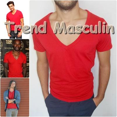 Tricou Barbati Anchior Guler V Adanc Rosu - Pret | Preturi Tricou Barbati Anchior Guler V Adanc Rosu