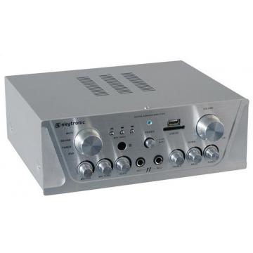 Amplificator karaoke FM/USB/SD/Rem argintiu - Pret | Preturi Amplificator karaoke FM/USB/SD/Rem argintiu