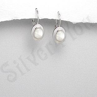 Silver4You.ro - Cercei argint ovali mici cu sidef alb - Pret | Preturi Silver4You.ro - Cercei argint ovali mici cu sidef alb