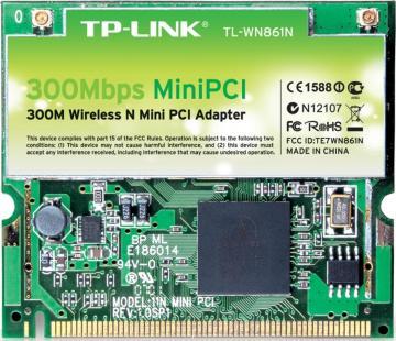 Placa Retea Wireless Mini PCI 300Mbps, Atheros, 2T2R, 2.4GHz, 802.11n/g/b, TP-LINK TL-WN861N - Pret | Preturi Placa Retea Wireless Mini PCI 300Mbps, Atheros, 2T2R, 2.4GHz, 802.11n/g/b, TP-LINK TL-WN861N