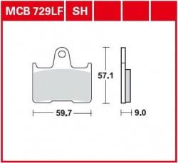 MCB729 LF - placute de frana organice TRW Lucas - spate - Pret | Preturi MCB729 LF - placute de frana organice TRW Lucas - spate