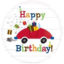 Balon folie metalizata HAPPY BIRTHDAY CAR cu snur rafie - Pret | Preturi Balon folie metalizata HAPPY BIRTHDAY CAR cu snur rafie