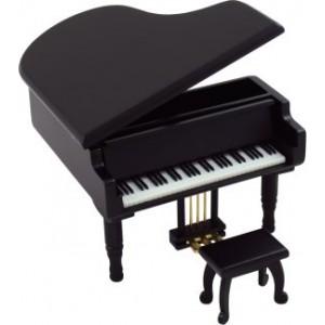 Cutiuta muzicala mecanica din lemn pian miniatural negru - Pret | Preturi Cutiuta muzicala mecanica din lemn pian miniatural negru