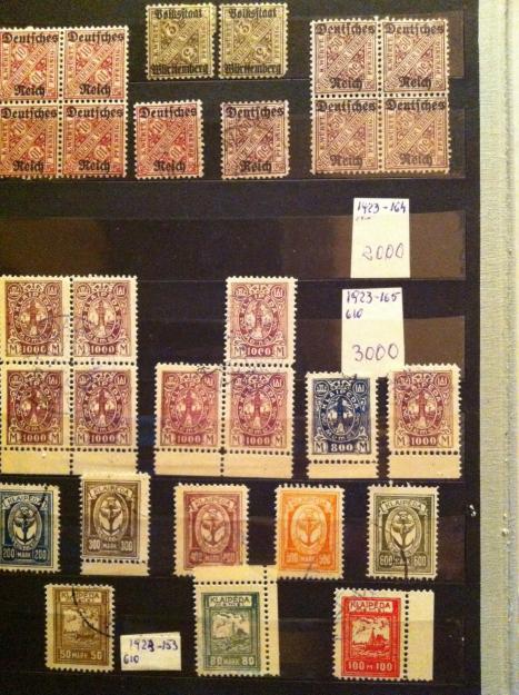 Blocuri de timbre foarte rare(memel),si serii germane reich - Pret | Preturi Blocuri de timbre foarte rare(memel),si serii germane reich