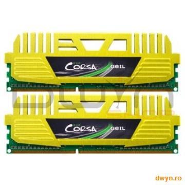 GeIL DDR III 8GB PC3-19200 DUAL CHANNEL EVO CORSA OVERCLOCK KIT 2*4GB HEATSINKS 2400MHz CL11 RETAIL - Pret | Preturi GeIL DDR III 8GB PC3-19200 DUAL CHANNEL EVO CORSA OVERCLOCK KIT 2*4GB HEATSINKS 2400MHz CL11 RETAIL