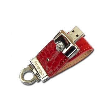 Flash Drive Prestigio Leather Drive 4GB, USB 2.0, rosu - Pret | Preturi Flash Drive Prestigio Leather Drive 4GB, USB 2.0, rosu