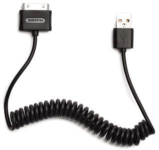 GRIFFIN USB to Dock Connector Cable for iPod - Coiled GC17080 - Pret | Preturi GRIFFIN USB to Dock Connector Cable for iPod - Coiled GC17080