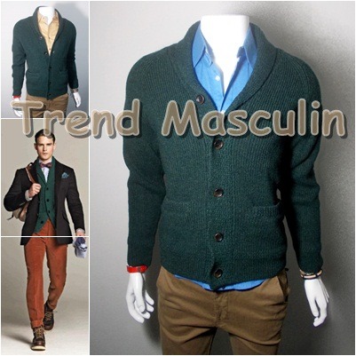 Jerseu Cardigan Barbati Casual Verde Guler Gen Esarfa Tricotat - Pret | Preturi Jerseu Cardigan Barbati Casual Verde Guler Gen Esarfa Tricotat