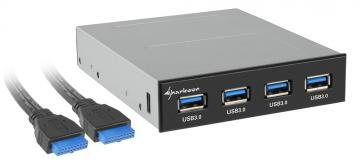 Panou frontal intern USB3.0, 4 porturi, Sharkoon, 4044951012220 - Pret | Preturi Panou frontal intern USB3.0, 4 porturi, Sharkoon, 4044951012220