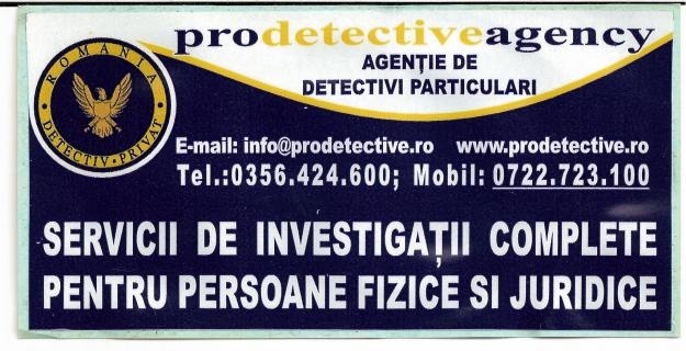 PRO DETECTIVE AGENCY Detectivi particulari Agentie Detectivi particulari Timisoara - Pret | Preturi PRO DETECTIVE AGENCY Detectivi particulari Agentie Detectivi particulari Timisoara
