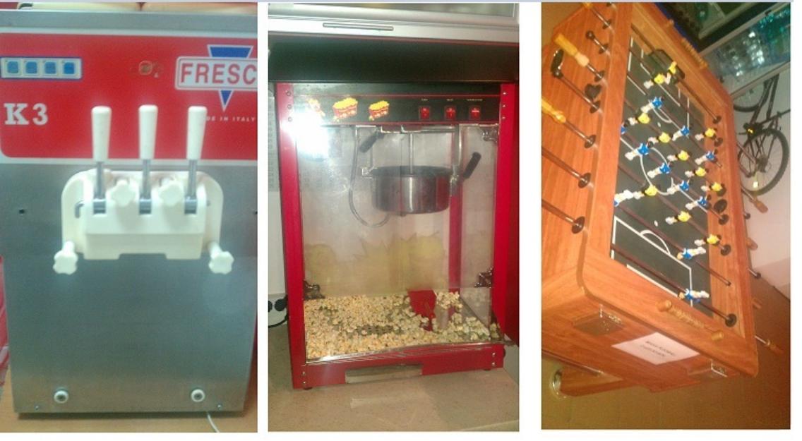 Inchiriez masina de inghetata,aparat popcorn,masa fussball - Pret | Preturi Inchiriez masina de inghetata,aparat popcorn,masa fussball
