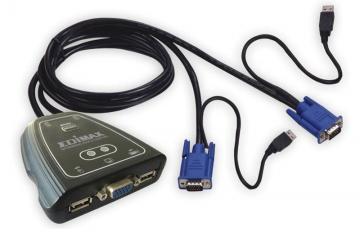 Switch KVM 2 ports USB, 2x KVM cable 1.2M, Edimax EK-2U2C - Pret | Preturi Switch KVM 2 ports USB, 2x KVM cable 1.2M, Edimax EK-2U2C