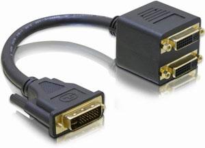 Cablu spliter DVI T - 2 X DVI M (29 pini), Delock 65053 - Pret | Preturi Cablu spliter DVI T - 2 X DVI M (29 pini), Delock 65053