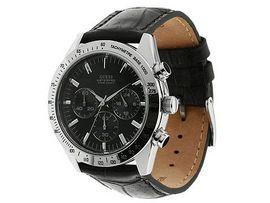 GUESS BLACK leather chronograph U11507G1 - Pret | Preturi GUESS BLACK leather chronograph U11507G1