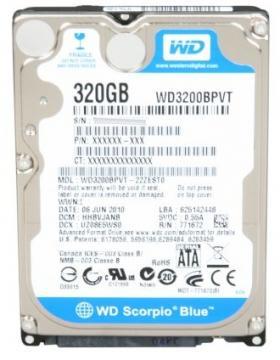HDD WESTERN  DIGITAL Scorpio Blue 320GB WD3200BPVT - Pret | Preturi HDD WESTERN  DIGITAL Scorpio Blue 320GB WD3200BPVT