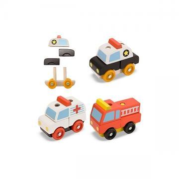 Melissa &amp; Doug - Vehicule de interventie din lemn - Pret | Preturi Melissa &amp; Doug - Vehicule de interventie din lemn