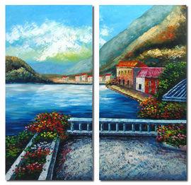 Modern Art Acrylic - Larry Vargas "Seascape" Multi Panel - Pret | Preturi Modern Art Acrylic - Larry Vargas "Seascape" Multi Panel