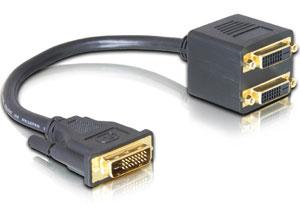 Cablu spliter DVI T - 2 X DVI M (25 pini), Delock 65051 - Pret | Preturi Cablu spliter DVI T - 2 X DVI M (25 pini), Delock 65051