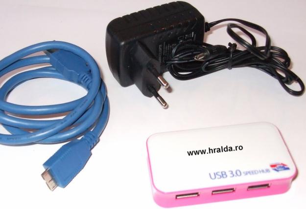 HUB USB 3.0, 4 porturi, cu alimentare - Pret | Preturi HUB USB 3.0, 4 porturi, cu alimentare