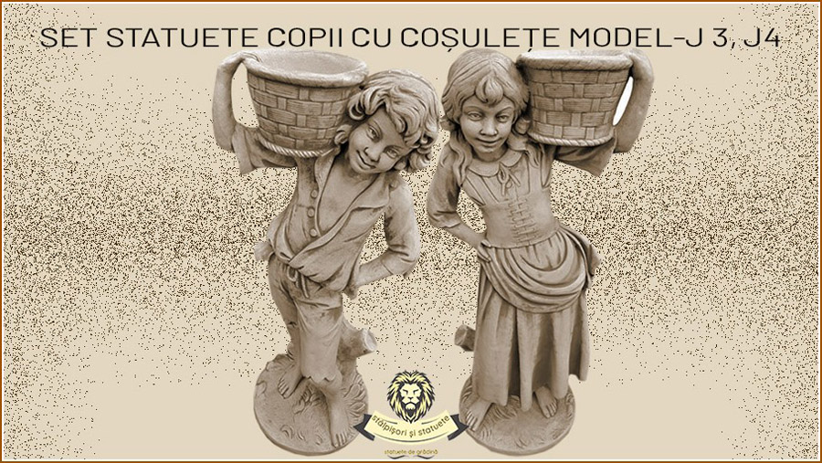 Statuete copii cu cosulete din beton model J3,J4. - Pret | Preturi Statuete copii cu cosulete din beton model J3,J4.