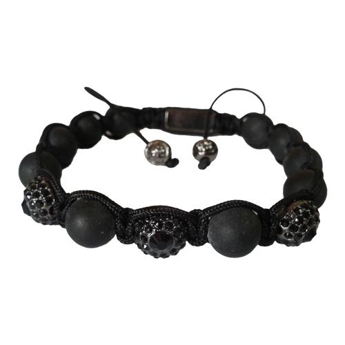 Bratara Shamballa cu bile si cristale negre - Pret | Preturi Bratara Shamballa cu bile si cristale negre