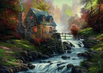 Puzzle Schmidt 1000 Thomas Kinkade : Cobblestone Mill - Pret | Preturi Puzzle Schmidt 1000 Thomas Kinkade : Cobblestone Mill