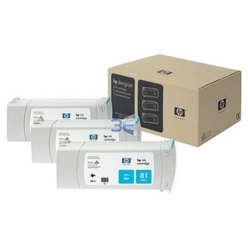 HP 81, Set 3 x Cartuse dye, Albastru + Transport Gratuit - Pret | Preturi HP 81, Set 3 x Cartuse dye, Albastru + Transport Gratuit