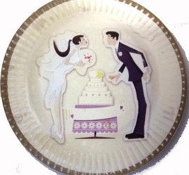 Set de 10 farfurii nunta cununia civila ceremonii din carton 23cm WEDDING - Pret | Preturi Set de 10 farfurii nunta cununia civila ceremonii din carton 23cm WEDDING