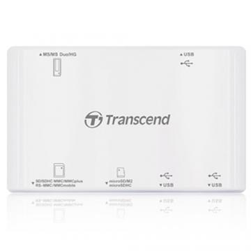 Multi-Card Reader &amp; Hub USB P7, SD/SDHC/MMC/microSD/MSProDuo/M2, USB2.0, white, TS-RDP7W, Transcend - Pret | Preturi Multi-Card Reader &amp; Hub USB P7, SD/SDHC/MMC/microSD/MSProDuo/M2, USB2.0, white, TS-RDP7W, Transcend