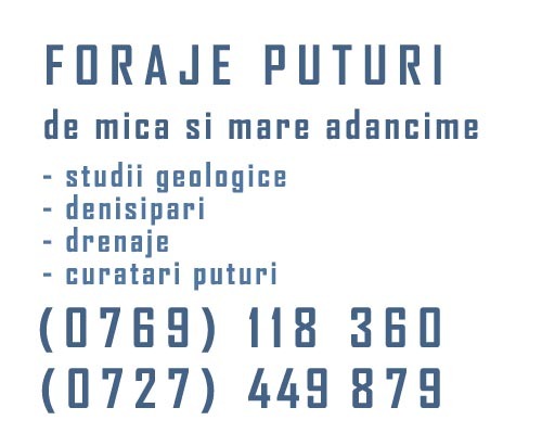 Foraje puturi mica si mare adancime - Pret | Preturi Foraje puturi mica si mare adancime