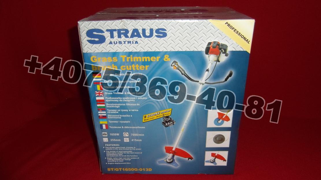 Straus Moto cositoare pe benzina trimer 2,3CP 52CC cu 3 functi de taiere NOU - Pret | Preturi Straus Moto cositoare pe benzina trimer 2,3CP 52CC cu 3 functi de taiere NOU