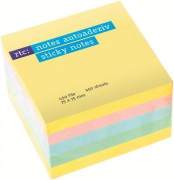 Cub notite autoadezive RTC, 450 file, culori pastel - Pret | Preturi Cub notite autoadezive RTC, 450 file, culori pastel