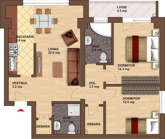 Apartament nou 3 camere - 73.900 euro + TVA - bloc nou finalizat - Pipera - Pret | Preturi Apartament nou 3 camere - 73.900 euro + TVA - bloc nou finalizat - Pipera