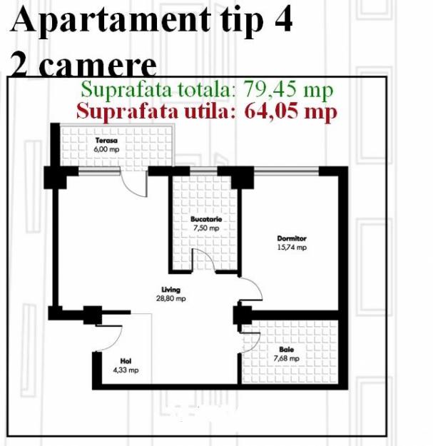 Apartament 2 camere Confort Park - Pret | Preturi Apartament 2 camere Confort Park
