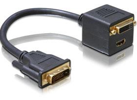 Cablu spliter DVI la 1xHDMI si 1xDVI, Delock 65057 - Pret | Preturi Cablu spliter DVI la 1xHDMI si 1xDVI, Delock 65057
