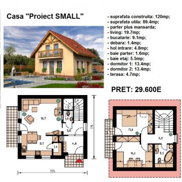 Casa din lemn proiect Small - Pret | Preturi Casa din lemn proiect Small