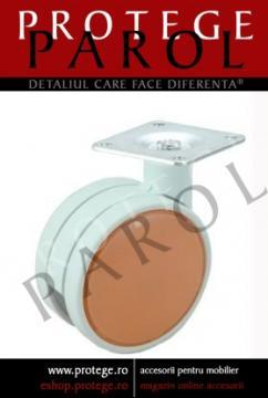 Rotila FMF,D60mm,max 60kg,gri, fara frana cu capace maro si flansa rotila - Pret | Preturi Rotila FMF,D60mm,max 60kg,gri, fara frana cu capace maro si flansa rotila