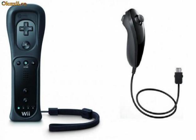 Wii Remote Controller+Nunchuck+HUSA-Negre - Pret | Preturi Wii Remote Controller+Nunchuck+HUSA-Negre