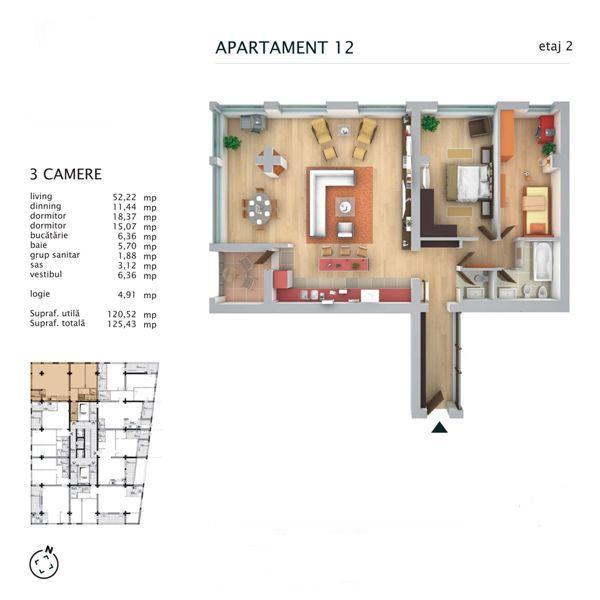 Nordului - Apartament cu 3 camere - Pret | Preturi Nordului - Apartament cu 3 camere