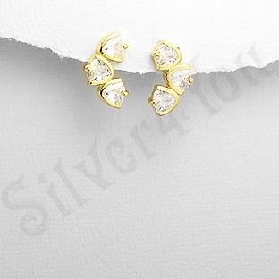 Silver4You.ro - Cercei argint auriti 14k zircon alb - Pret | Preturi Silver4You.ro - Cercei argint auriti 14k zircon alb