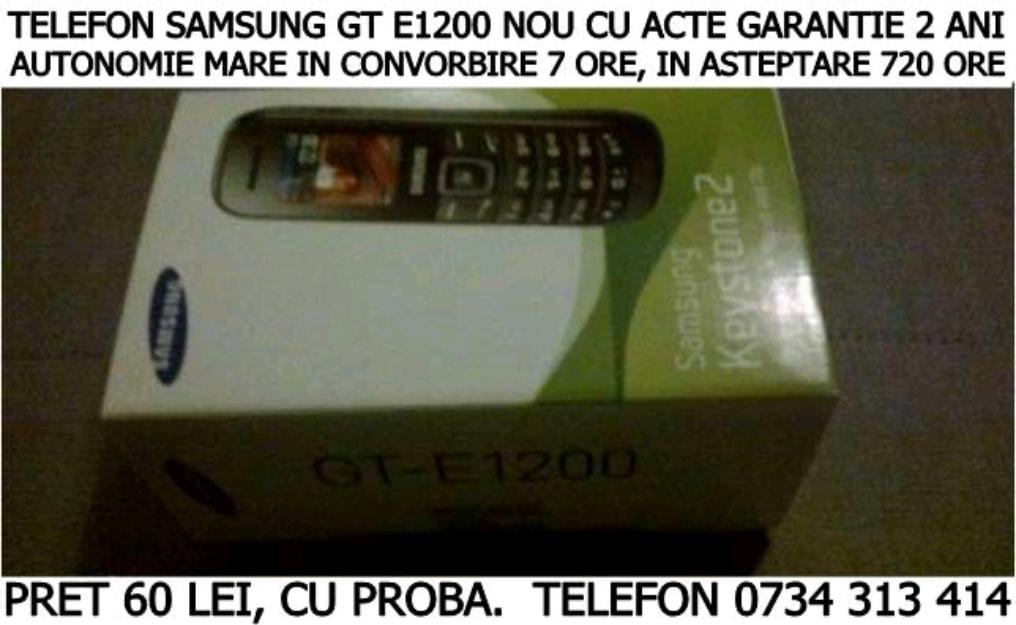 Telefon Samsung GT E1200 nou cu acte garantie 2ani - Pret | Preturi Telefon Samsung GT E1200 nou cu acte garantie 2ani