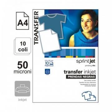 Hartie de transfer pentru tricouri negre, A4, 10/set, Sprintjet - Pret | Preturi Hartie de transfer pentru tricouri negre, A4, 10/set, Sprintjet